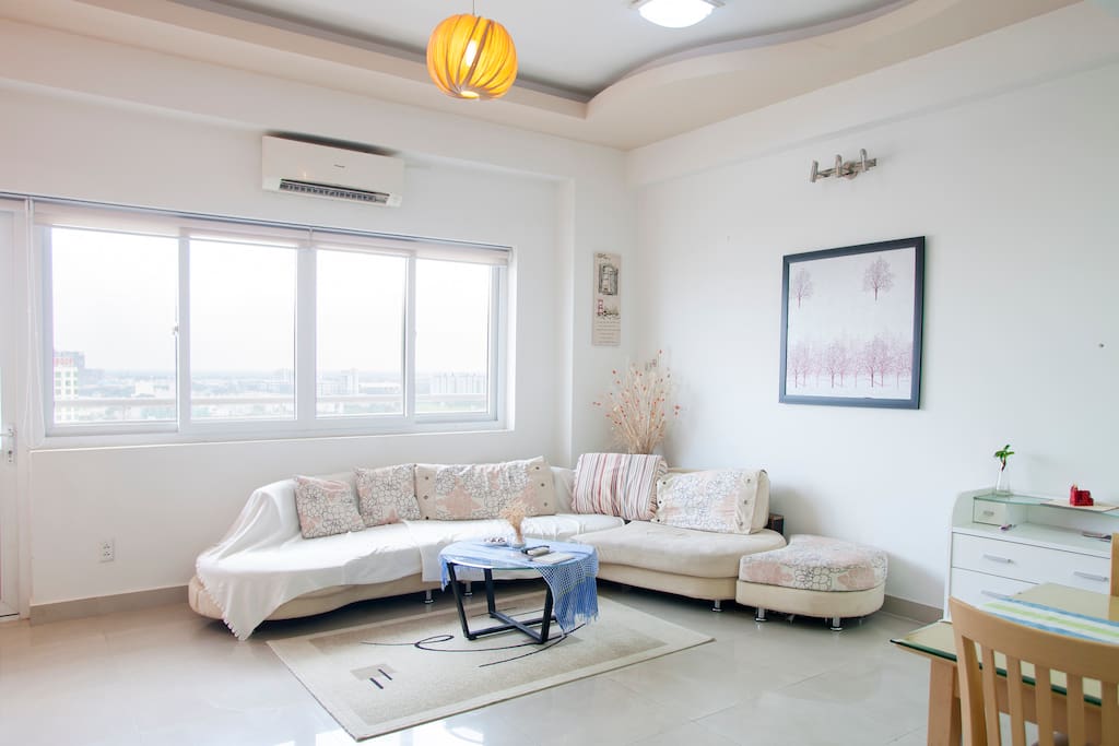 Unit 1 - City View Penthouse on 15th floor: Our spacious and modern living room makes a hangout place