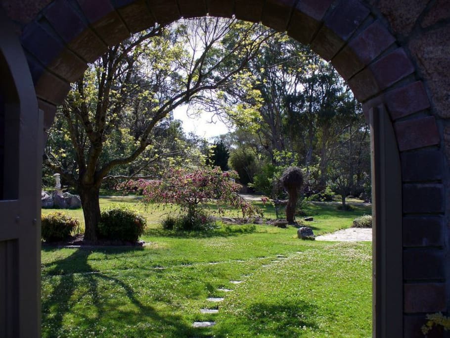 Main front garden as seen through the cottage gate
