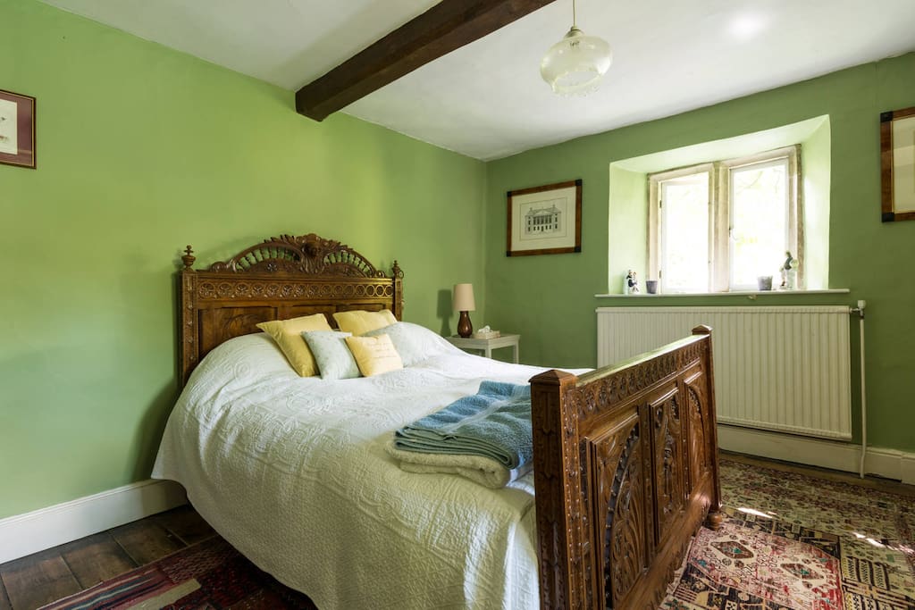 Character Green Double Bedroom Before Curtains
