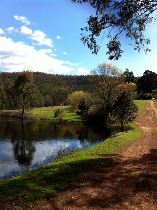Dam and entry road