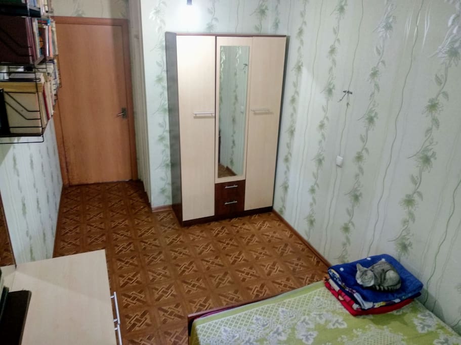 as you see there is a large wardrobe for your clothes