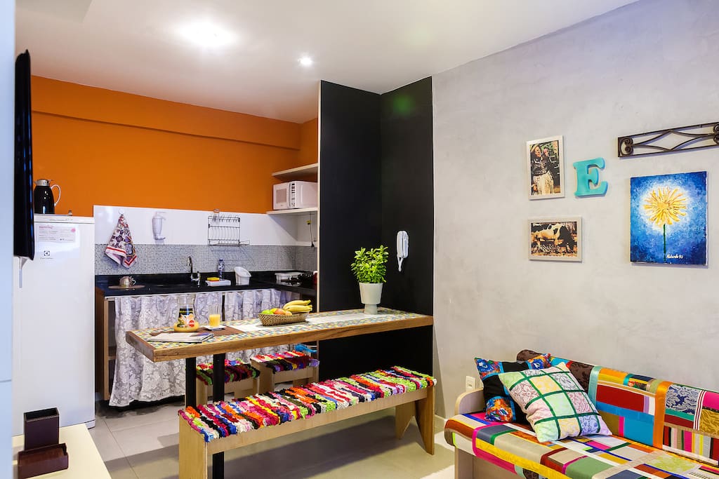 Sala e cozinha integradas