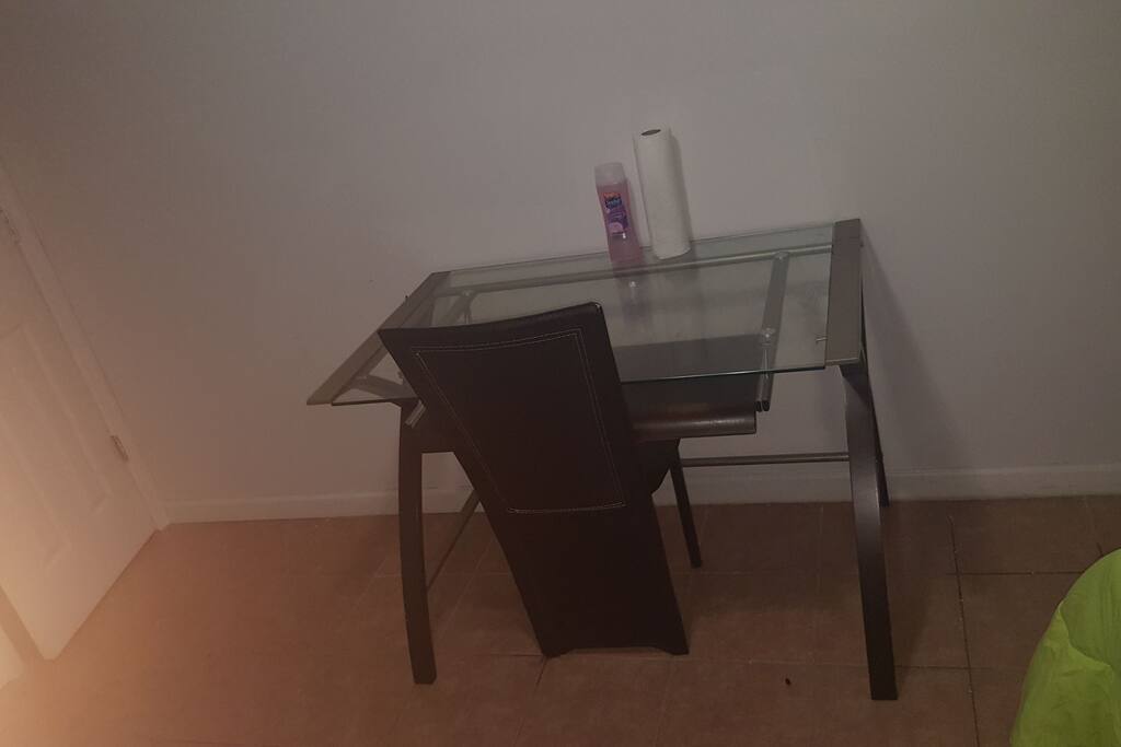 desk and chair in bedroom