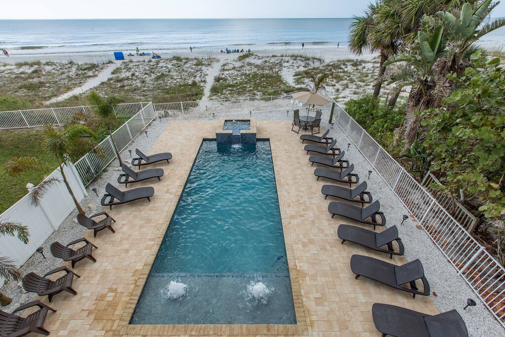 Pool and Beach View from Balcony