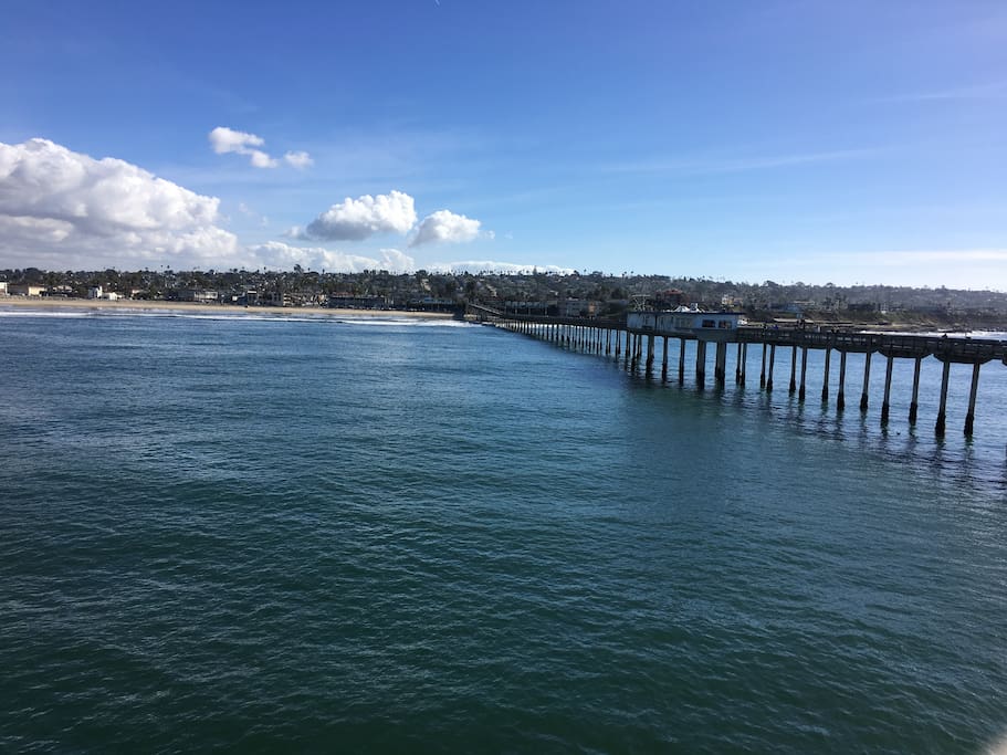 Ocean Beach pier is a lovely area to stroll with a cup of coffee or lunch! Just a few blocks from the cottage.