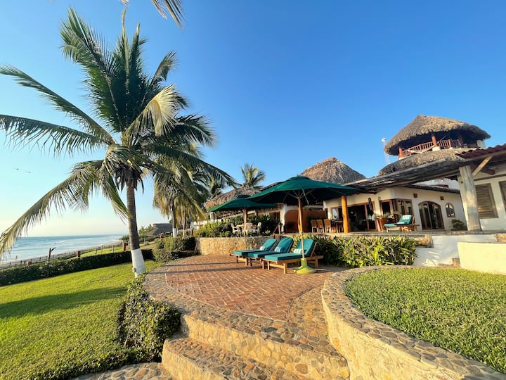Saladita-Casa Palapa-Beachfront Mexican Villa