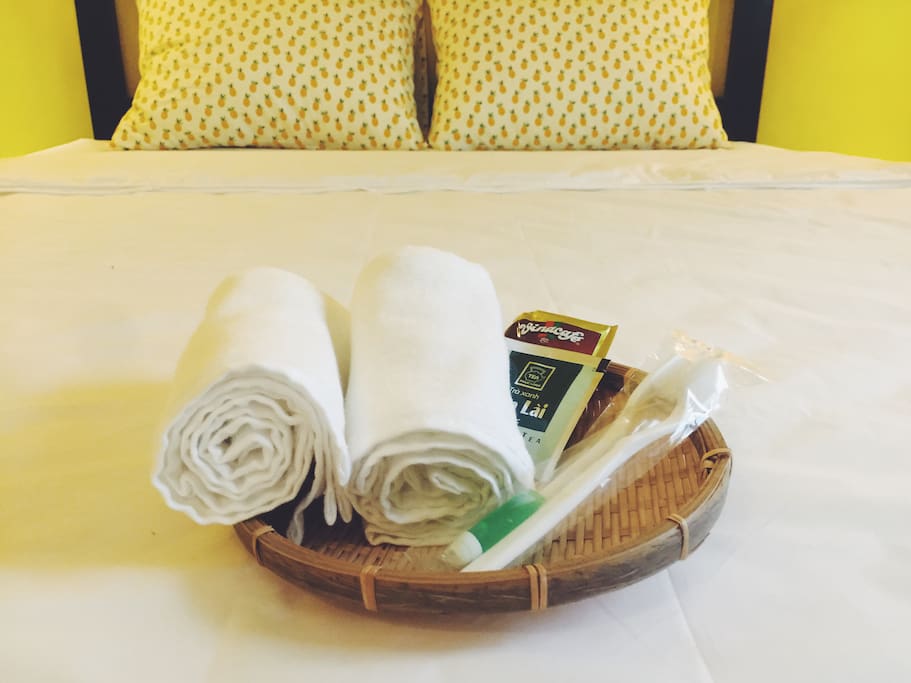 We provide brushes,towel, tea, coffee for guest
