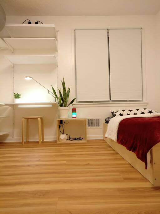 Super clean and modern bedroom