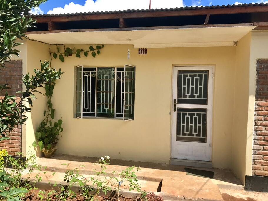 Private entrance with locking doors and windows