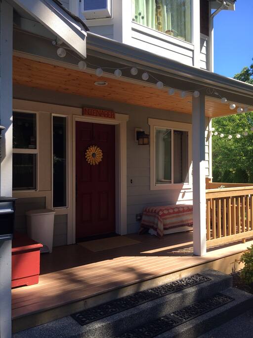 Welcome to our home, here is our shared entrance complete with keypad so no fuss with keys!
