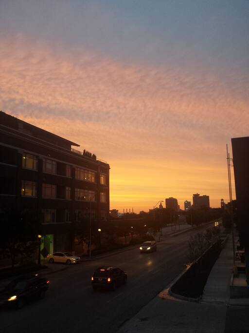 The view looking north towards downtown.