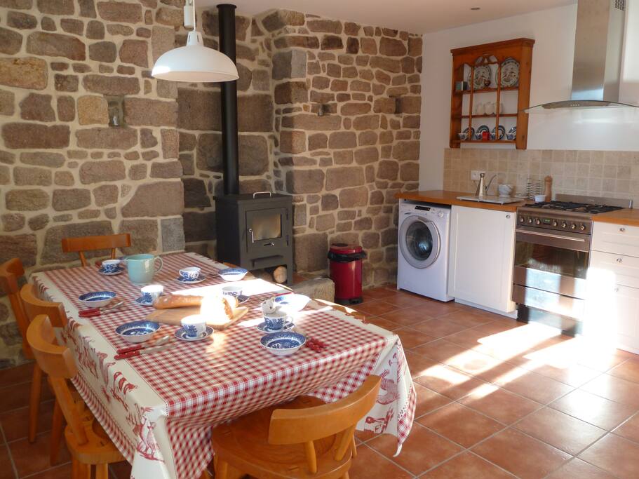 Our newly installed kitchen, with wood burner