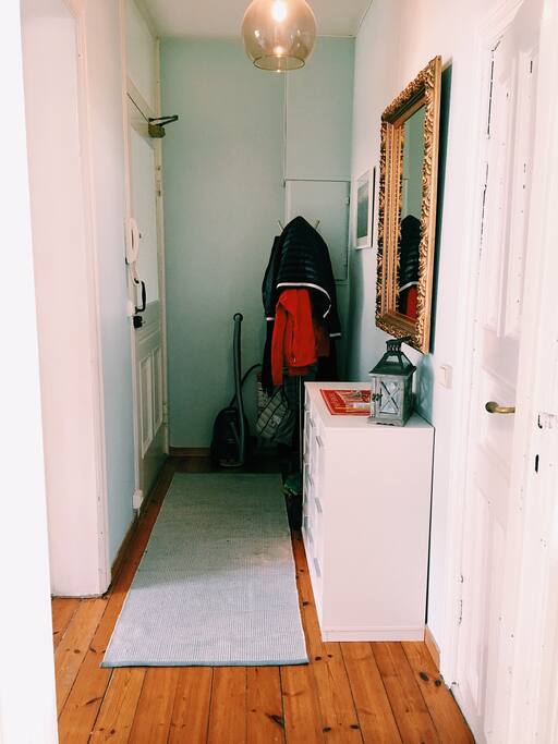 The entrance door.