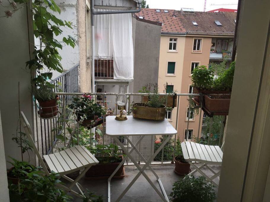 Balcony from kitchen towards backyard