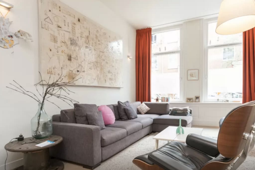 Enjoy our comfortable big couch.