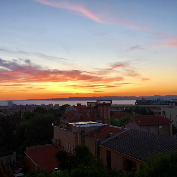 Sunset depuis la cuisine