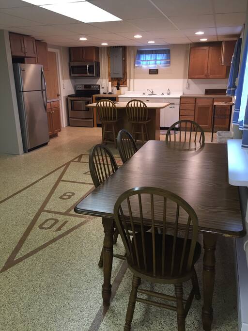 When you enter you will see a newly furnished and remodeled kitchen/dining room area.