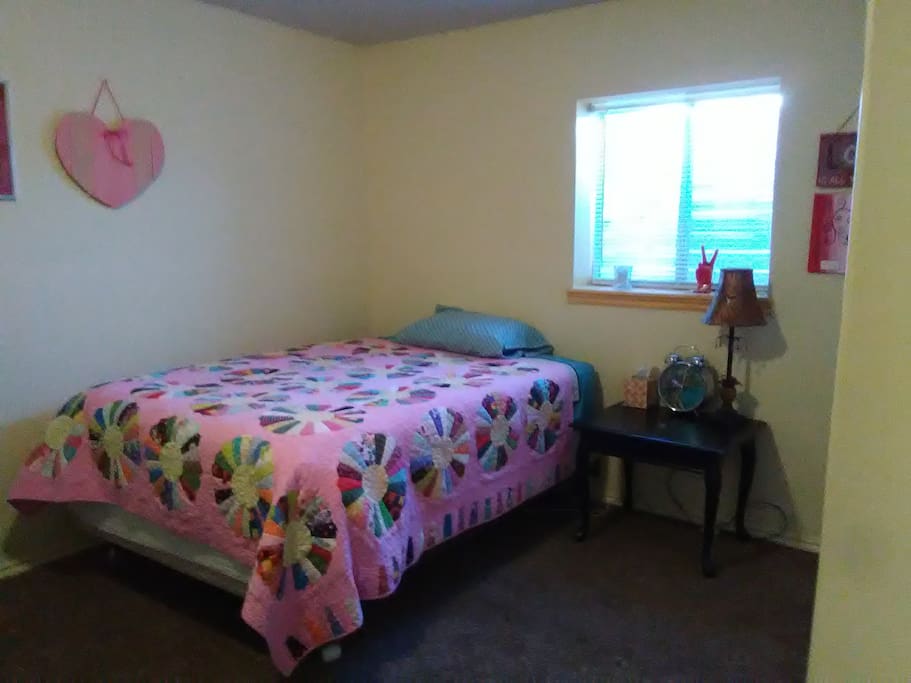 Large bedroom has double bed, sleeps two.