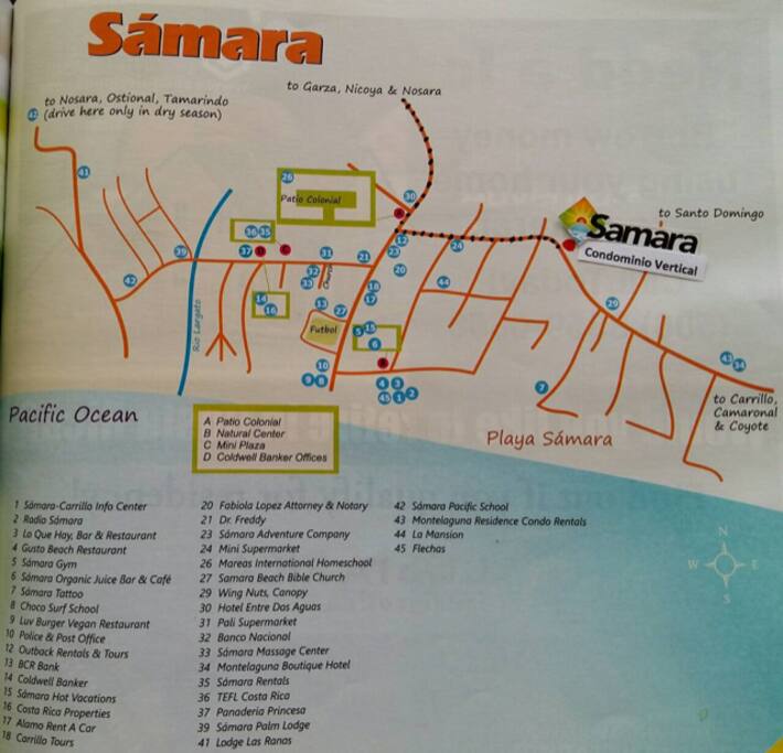Local Samara map that shows location of condo/apartment building (Condominio Vertical).