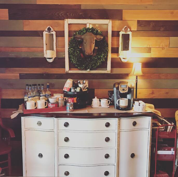 Coffee bar with beverages