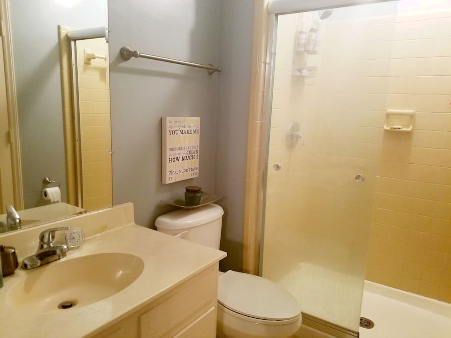 Master bath with walk-in shower.