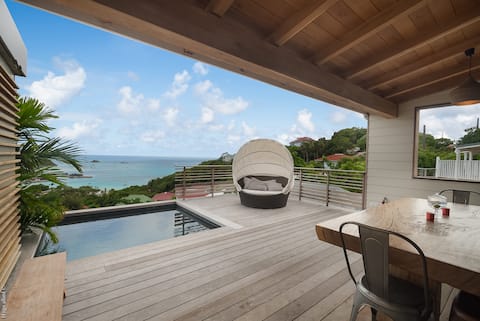 Sunset and sea view on St Eustache 1