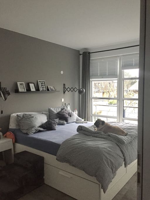 Schlafzimmer mit Queensize Bett