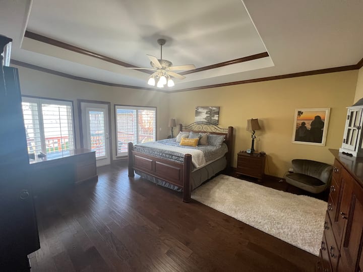 King size master with walkout deck. 