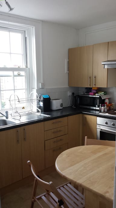 Kitchen 1 (there are oven, microwave, water boiler and utensils which you can use to cook)