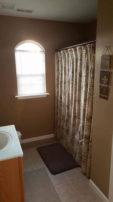 Shared bathroom for both bedrooms.