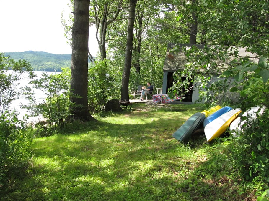 Canoes and kayaks for guests