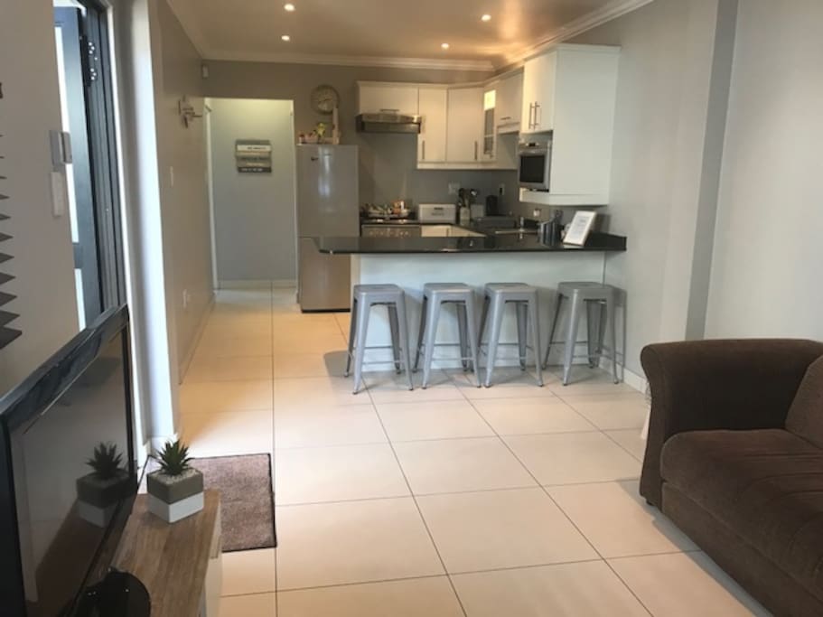View from the lounge to the kitchen