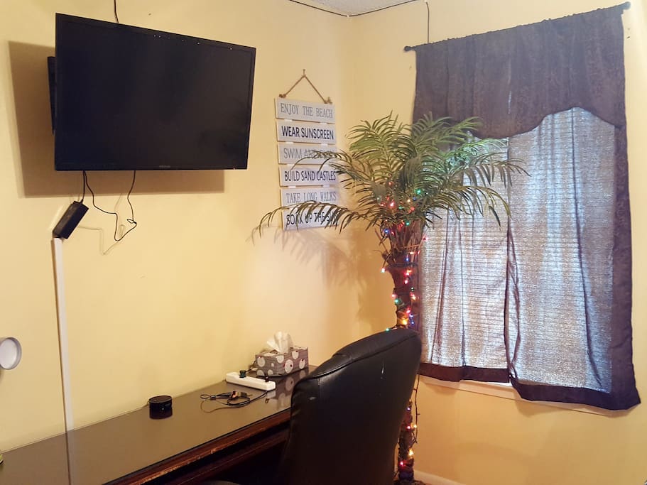 TV and work space