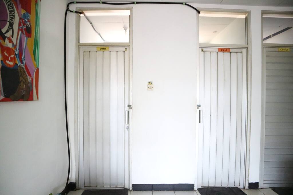 Private bathroom located outside the room.