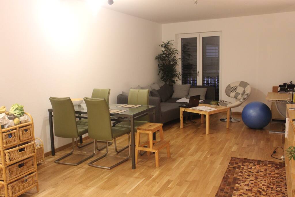 Open space - dining + living room.