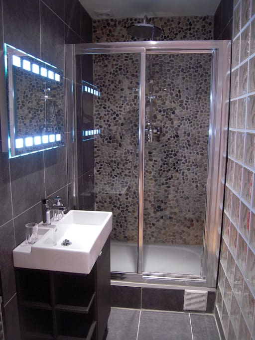 la salle de bain et douche à l'italienne...