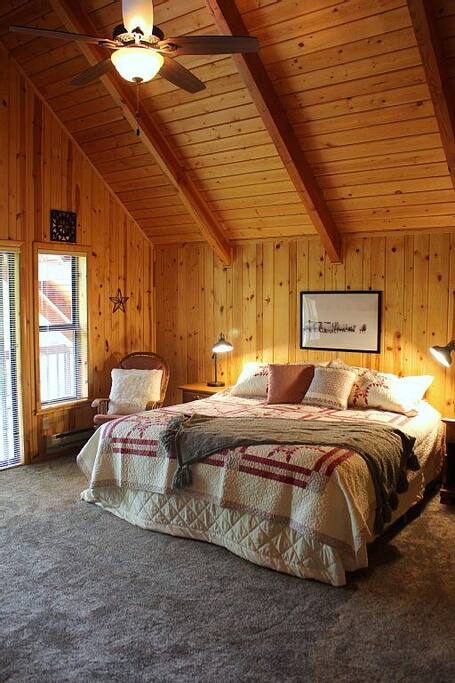 Master bedroom with private deck and bathroom