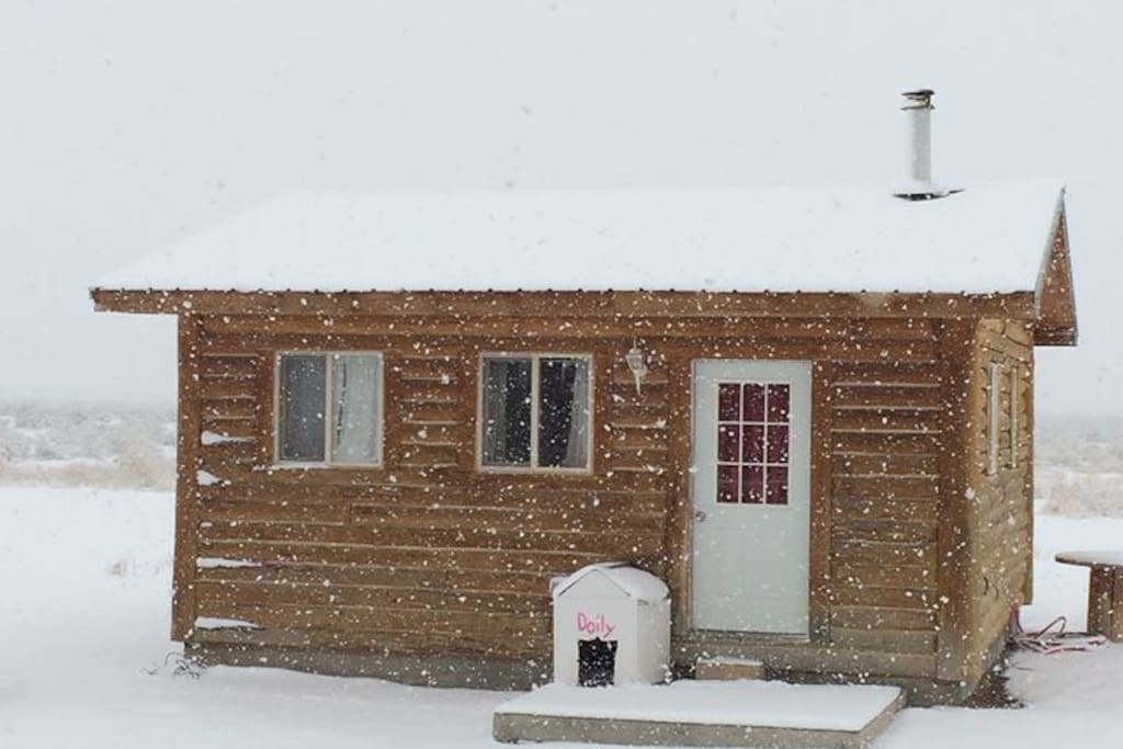 Cozy up to the wood stove when it's chilly.