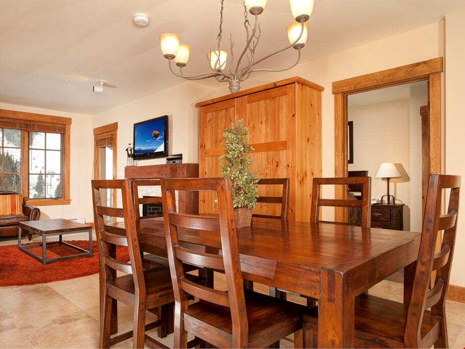 Entertain friends with the large dining table