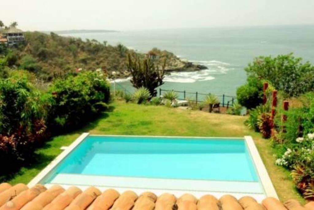 Private pool with ocean views