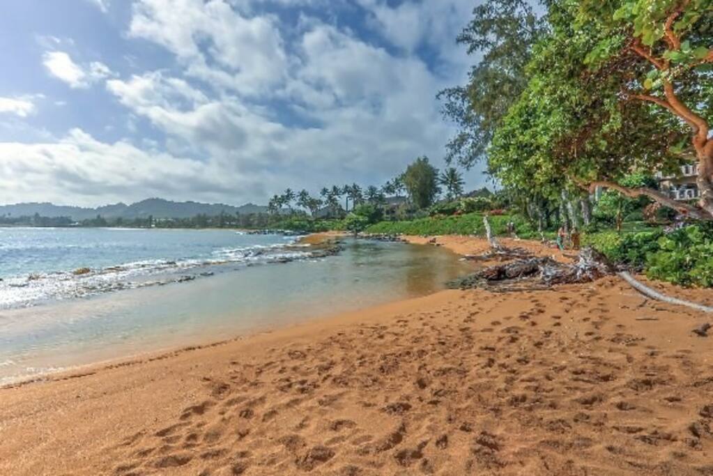 Spectacular views on the swimmable beach