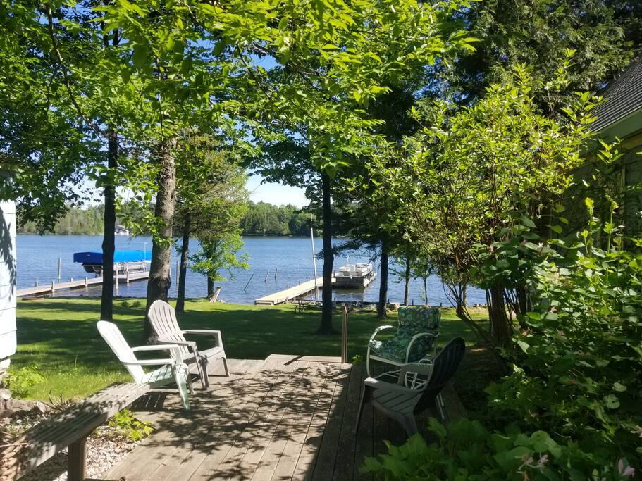 Side porch looking down at Clam Lake