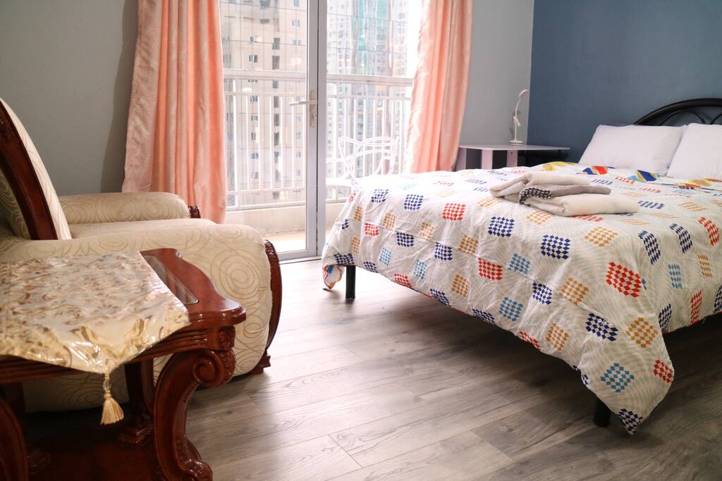 Master bedroom with balcony