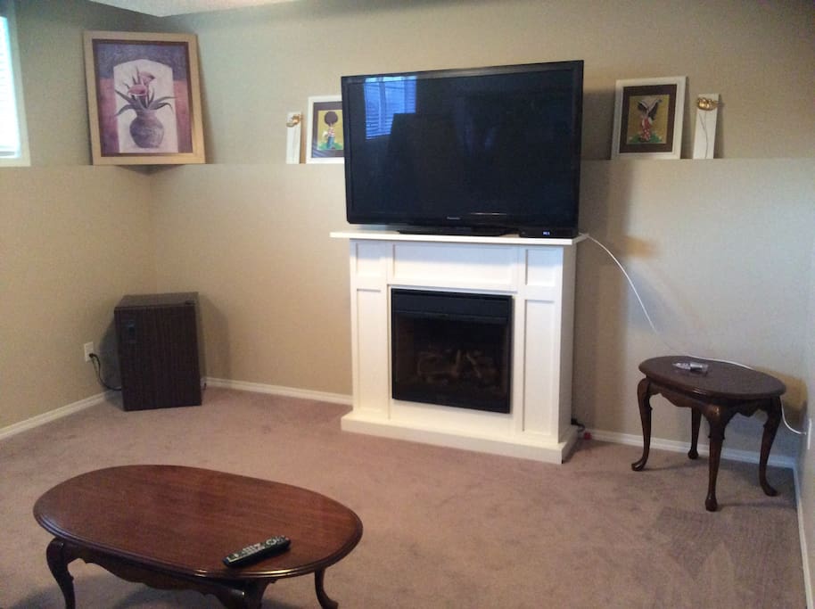 55inch flat screen TV with cable. (we also have wifi)