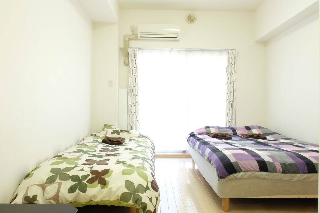 single sofa bed and double bed