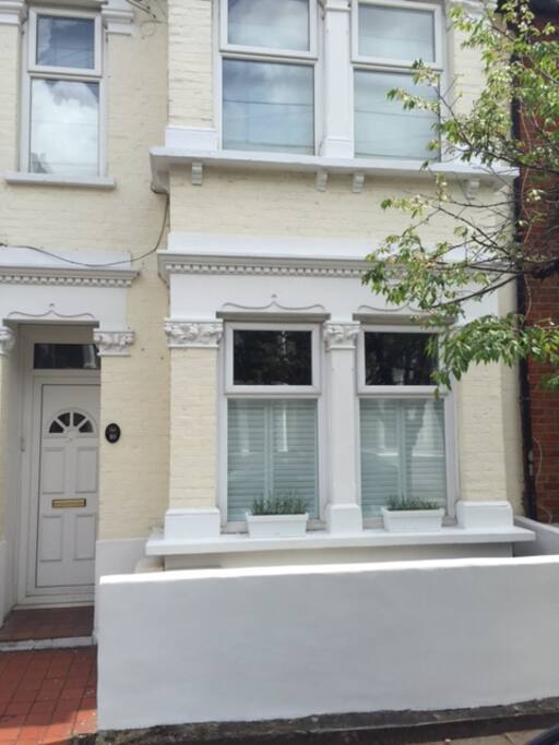 Front of our lower ground flat on a very quiet street.