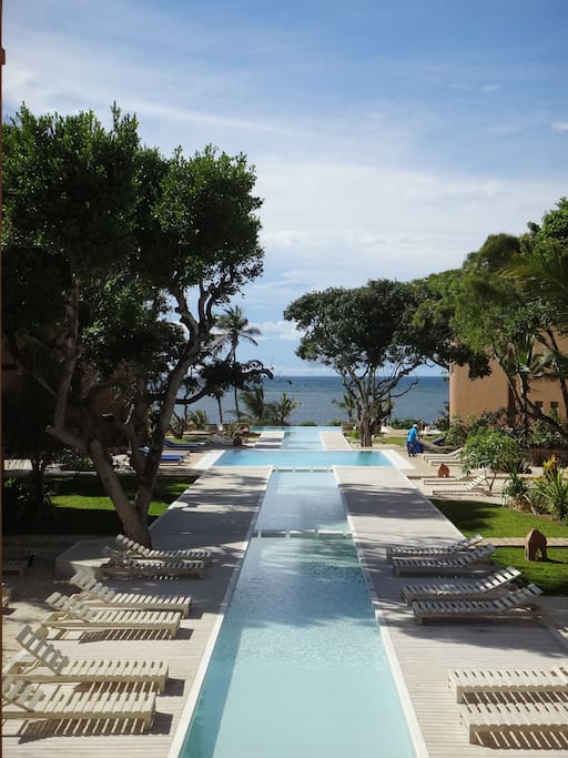 view to the ocean from the pool