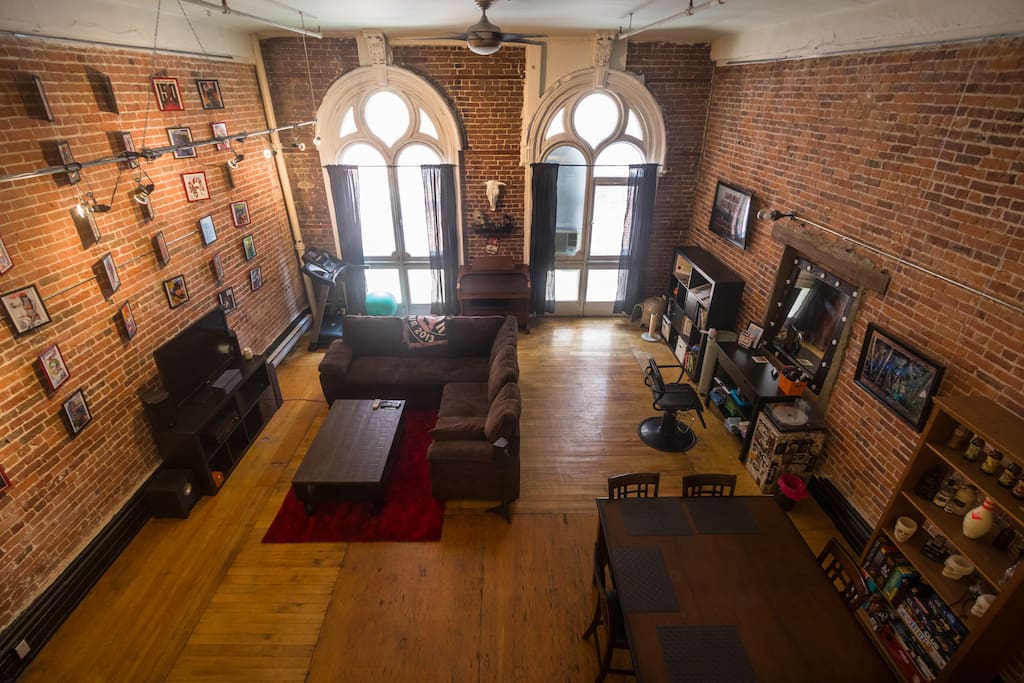 View from the mezzanine bedroom.