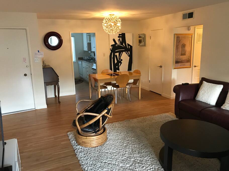 Living room showing kitchen table