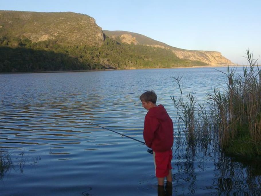 Sunset fishing in the lagoon